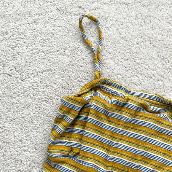 Yellow & Blue Tank top Crop Top - Picture 2 of 4